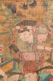 Follower of Su Hanchen 蘇漢臣 (1094-1172): 'Knick-knack peddler', ink and colour on silk, Qing or later