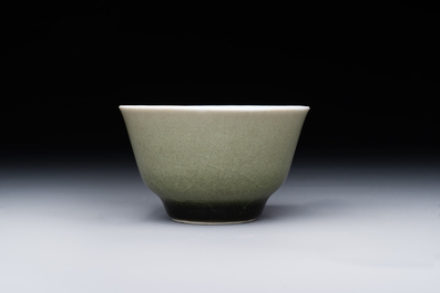 A rare Chinese monochrome peachbloom-glazed cup, Qianlong mark and of the period