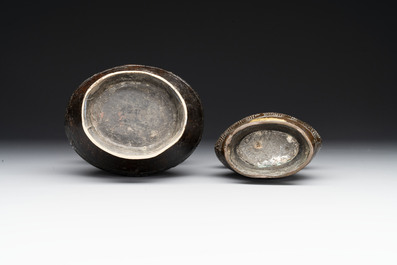 Four Chinese archaistic gilt bronze vases, Yuan/Ming