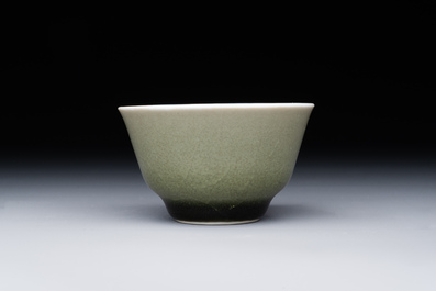 A rare Chinese monochrome peachbloom-glazed cup, Qianlong mark and of the period