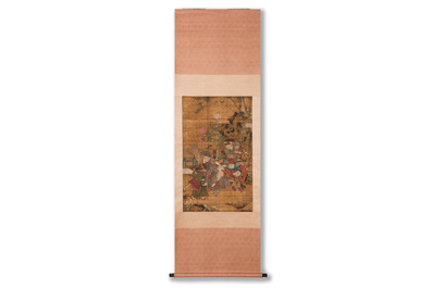 Follower of Su Hanchen 蘇漢臣 (1094-1172): 'Knick-knack peddler', ink and colour on silk, Qing or later