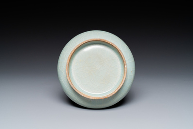 A Chinese Longquan celadon bottle vase, Song/Ming
