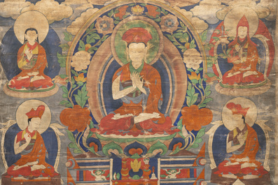 A thangka depicting Lama, Tibet, 18/19th C.