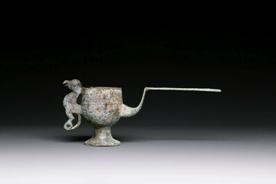 Three Chinese archaic bronze wine vessels, Zhou or later