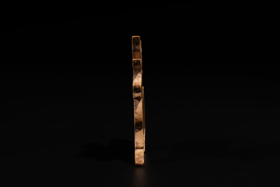 A rare Chinese calcified jade 'deer' pendant, Western Zhou