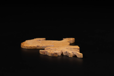 A rare Chinese calcified jade 'deer' pendant, Western Zhou