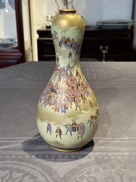 A rare Japanese Kutani vase, Kutani Kozan 九谷光山 mark, Meiji, 19th C.
