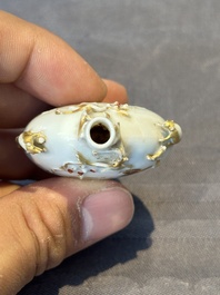 A Chinese iron-red and gilt-decorated snuff bottle, Yongzheng/Qianlong