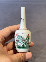 A Chinese famille verte vase with floral design, Kangxi