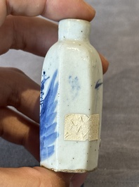Nine various Chinese porcelain snuff bottles, Yongzheng and Tongzhi mark, 19/20th C.