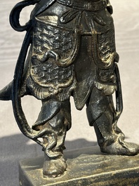 A fine Chinese bronze figure of a divinity, Ming