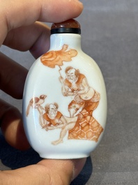A fine Chinese iron-red 'Zhongkui' snuff bottle, 19th C.