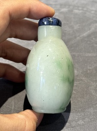 Seven various Chinese jade, agate and glass snuff bottles, 19/20th C.