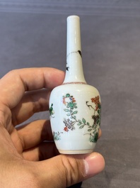 A Chinese famille verte vase with floral design, Kangxi