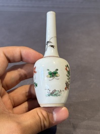 A Chinese famille verte vase with floral design, Kangxi