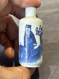 Nine various Chinese porcelain snuff bottles, Yongzheng and Tongzhi mark, 19/20th C.