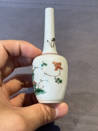 A Chinese famille verte vase with floral design, Kangxi