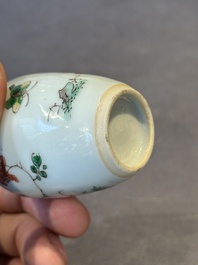 A Chinese famille verte vase with floral design, Kangxi