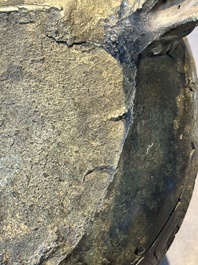 A Chinese archaic bronze tripod food vessel, 'ding 鼎', Han