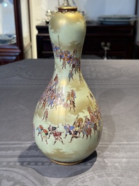 A rare Japanese Kutani vase, Kutani Kozan 九谷光山 mark, Meiji, 19th C.
