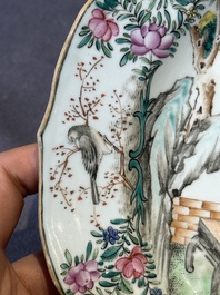 Two fine Chinese Canton famille rose 'mandarin subject' plates, Qianlong