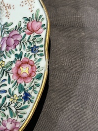 Two fine Chinese Canton famille rose 'mandarin subject' plates, Qianlong