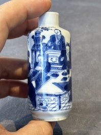 Two Chinese blue and white snuff bottles, Yongzheng mark, 18/19th C.