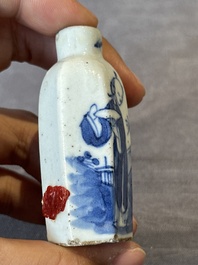Nine various Chinese porcelain snuff bottles, Yongzheng and Tongzhi mark, 19/20th C.