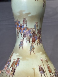 A rare Japanese Kutani vase, Kutani Kozan 九谷光山 mark, Meiji, 19th C.