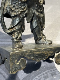A fine Chinese bronze figure of a divinity, Ming
