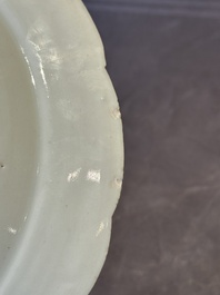 Two fine Chinese Canton famille rose 'mandarin subject' plates, Qianlong