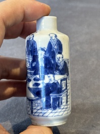 Two Chinese blue and white snuff bottles, Yongzheng mark, 18/19th C.