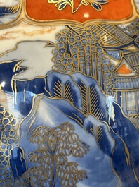 A Chinese blue and white Dutch-decorated 'landscape' vase, Kangxi