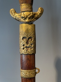 A silver plated dagger and four swords, China, Burma and Indonesia, 18/19th C.