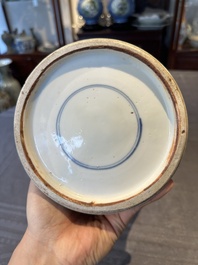 A Chinese blue and white Dutch-decorated 'landscape' vase, Kangxi
