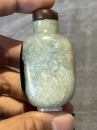 Two Chinese jade snuff bottles, 19th C.