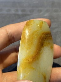 Three Chinese jades and an agate belt hook, Shang and later