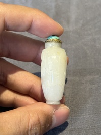 Six various Chinese hardstone and jade snuff bottles, 19/20th C.