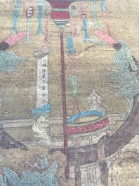 Chinese school: 'Flowers', ink and colour on paper, Cixi seal mark, 19th C.