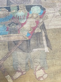 Chinese school: 'Flowers', ink and colour on paper, Cixi seal mark, 19th C.