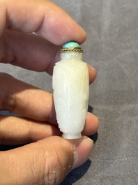 Six various Chinese hardstone and jade snuff bottles, 19/20th C.