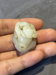 Three Chinese jades and an agate belt hook, Shang and later