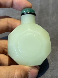 Six various Chinese hardstone and jade snuff bottles, 19/20th C.