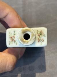 Six various Chinese famille rose snuff bottles, Zhou Hongkui 周洪葵造 mark, 19th C.