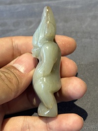 Three Chinese jades and an agate belt hook, Shang and later