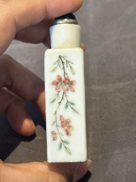 Six various Chinese famille rose snuff bottles, Zhou Hongkui 周洪葵造 mark, 19th C.