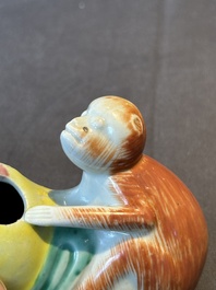 Two Chinese famille rose and turquoise-glazed water droppers, Kangxi/Qianlong