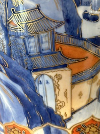 A Chinese blue and white Dutch-decorated 'landscape' vase, Kangxi