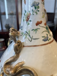 A Chinese famille rose 'Wu Shuang Pu' bottle vase, 19th C.
