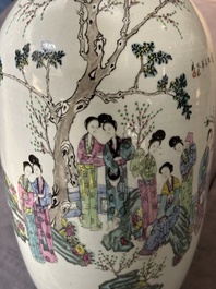 Five various Chinese famille rose vases, 19/20th C.